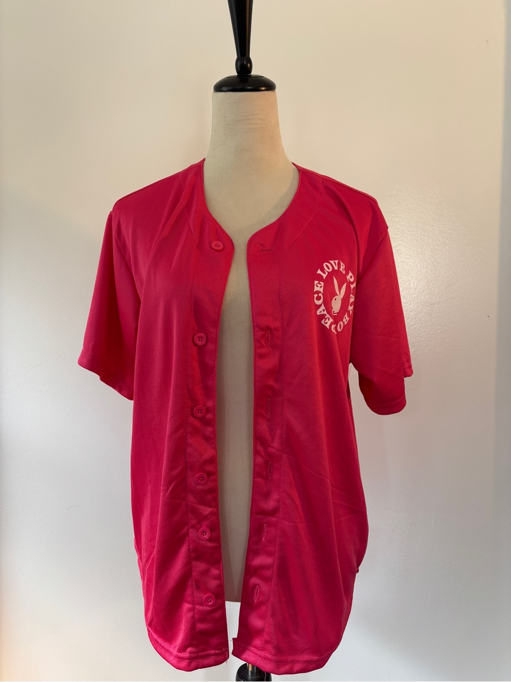 PLAYBOY Hot Pink Logo Tee with White Print